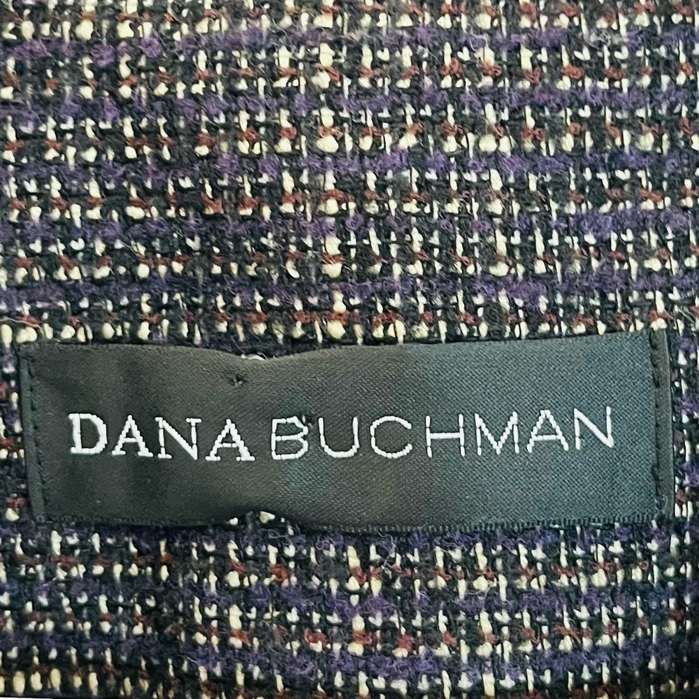 Dana Buchman Faux Fur Neckline Tweed Blazer Jacket Size 12 Multi Color - Picture 3 of 10